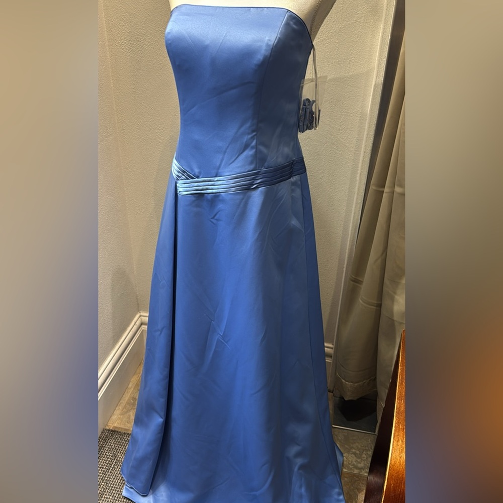 Strapless Blue Evening Gown